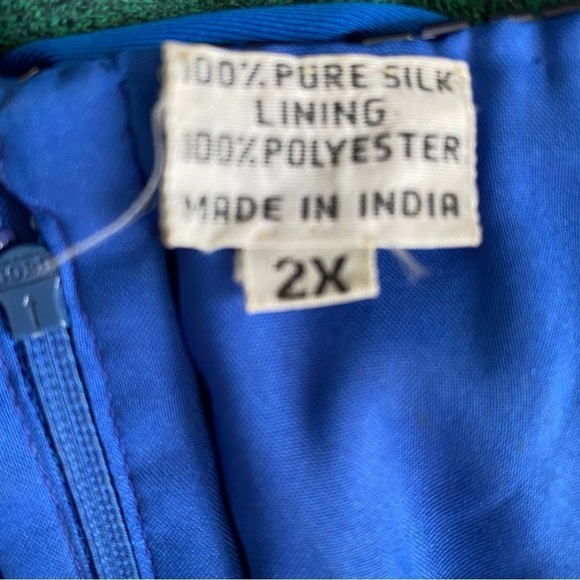 Scala Vintage Silk & Sequin Royal/Cobalt Blue Sleeveless Cocktail Dress Size 2X - Picture 15 of 16